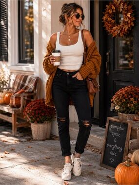 PAIGE Black Distressed Skinny Jeans
